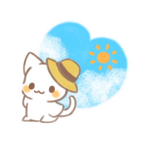青空 ハート 白猫