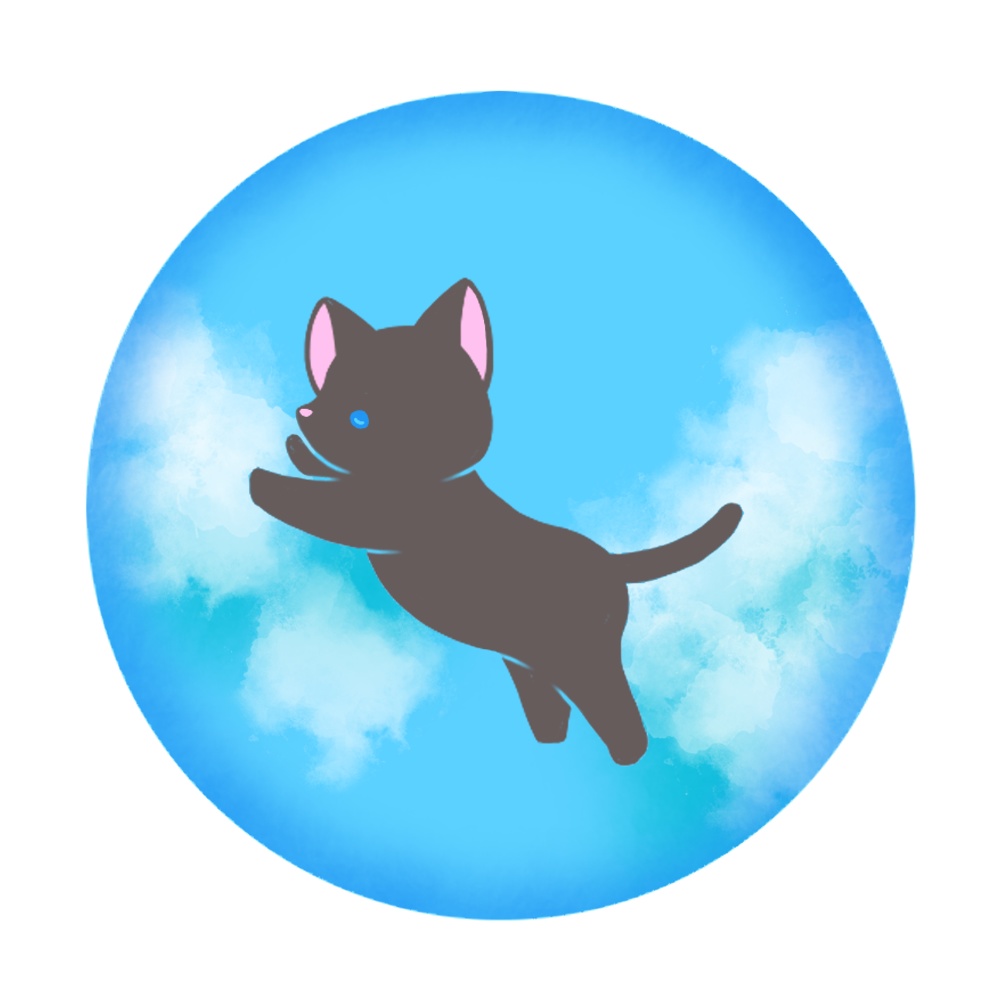空飛ぶ黒猫さん。