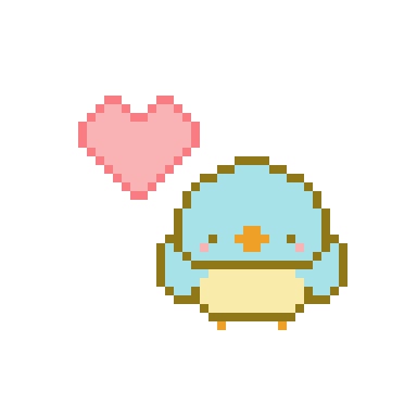 ハートと青い鳥。