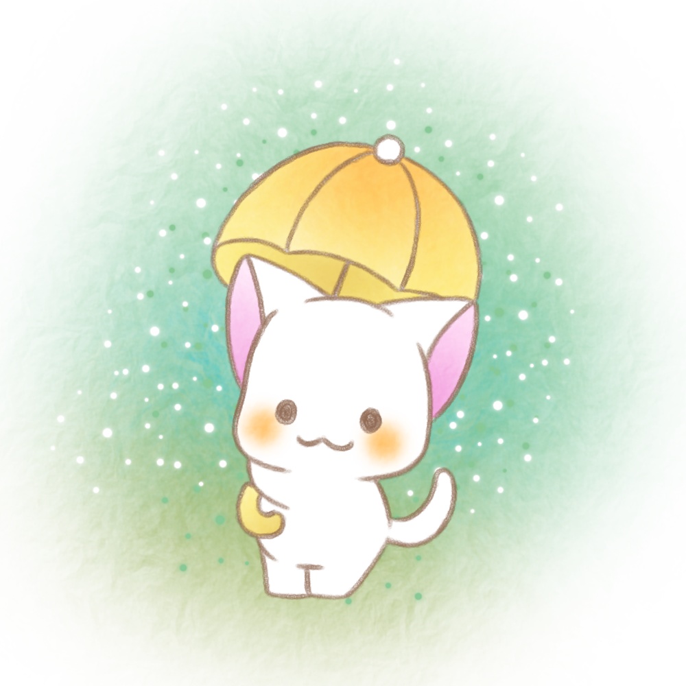 傘と猫さん（背景あり）。