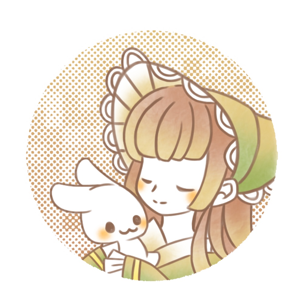 うさぎさんを抱く子。