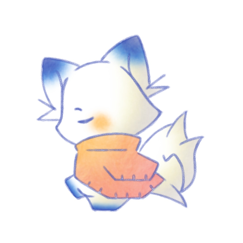 赤いコートの白狐さん。