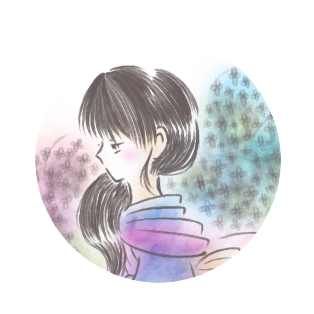 紫陽花、少女。
