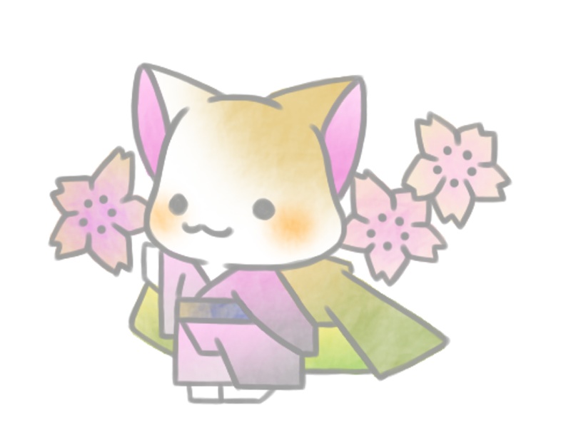 桜とねこさん。