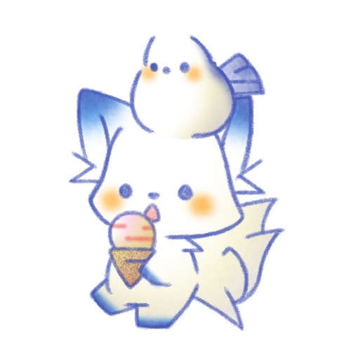 アイスとシマきつねさん。