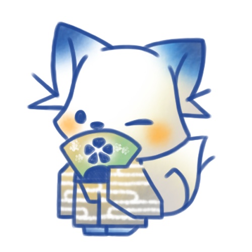 浴衣の白狐さん。