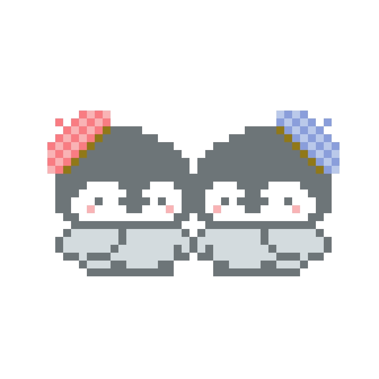 双子ベレー帽　ぺんぎんさんセット。