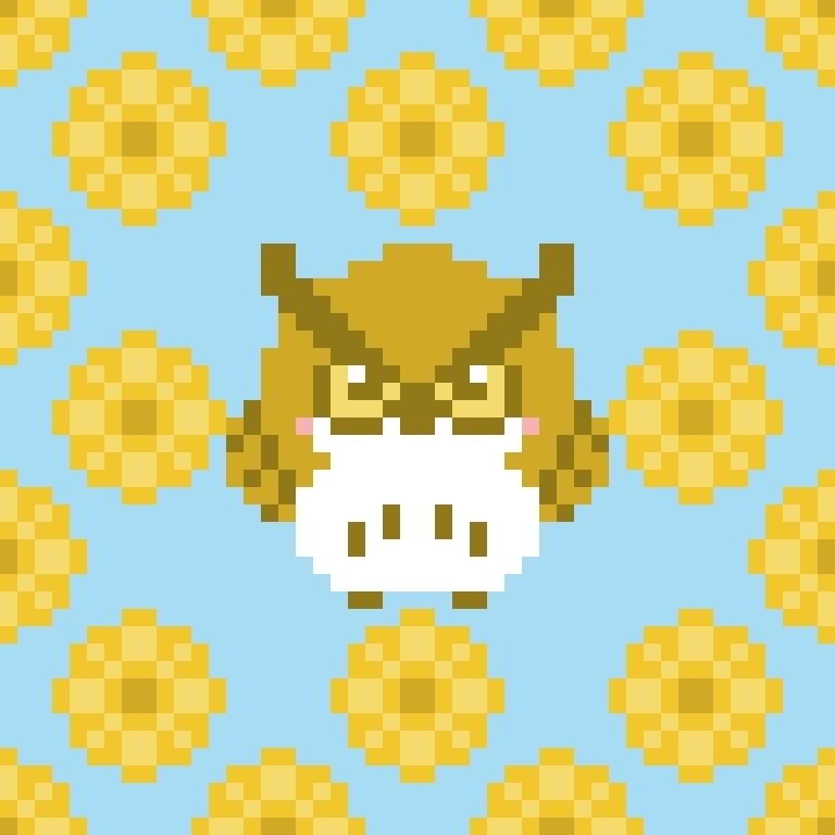 ミミズクさんと向日葵。