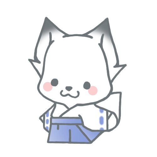 青い巫女の白狐さん。