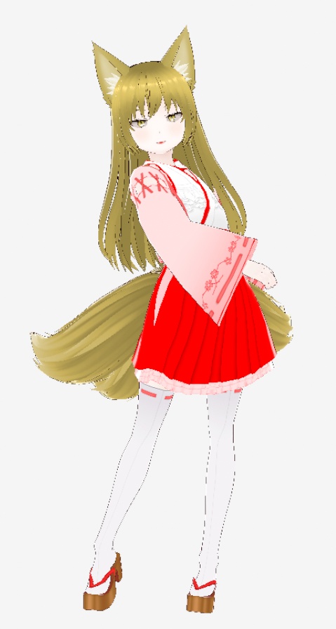 VRMアバター 妖狐の巫女さん Ulphia 一部VRM1.0