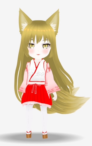 VRMアバター 妖狐の巫女さん Ulphia 一部VRM1.0