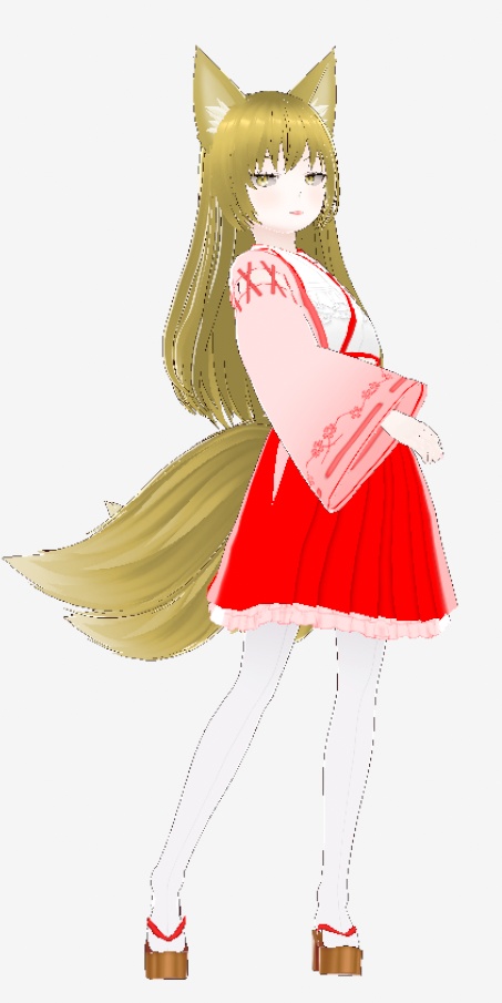 VRMアバター 妖狐の巫女さん Ulphia 一部VRM1.0