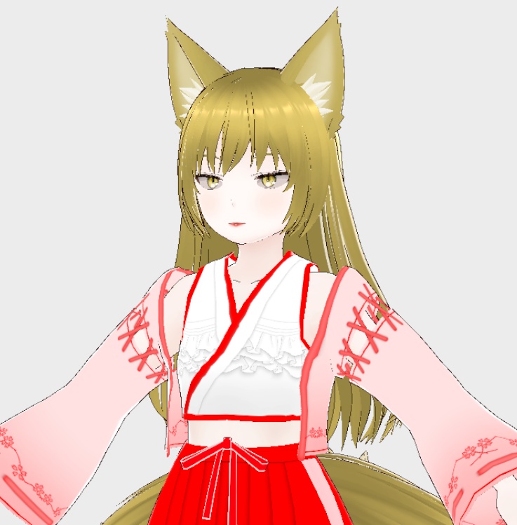 VRMアバター 妖狐の巫女さん Ulphia 一部VRM1.0