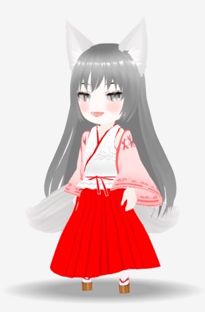 VRMアバター 妖狐の巫女さん Ulphia 一部VRM1.0