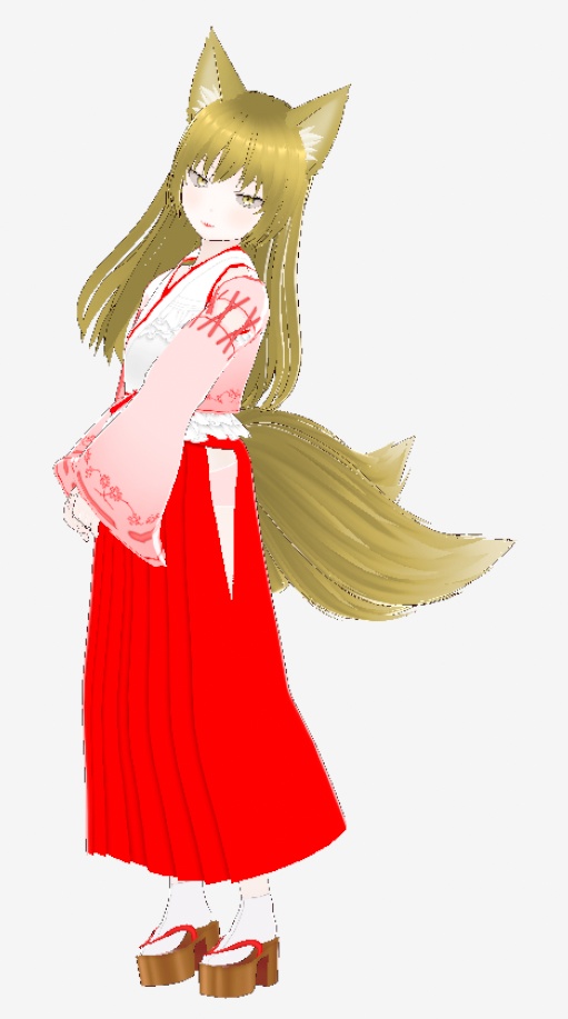 VRMアバター 妖狐の巫女さん Ulphia 一部VRM1.0