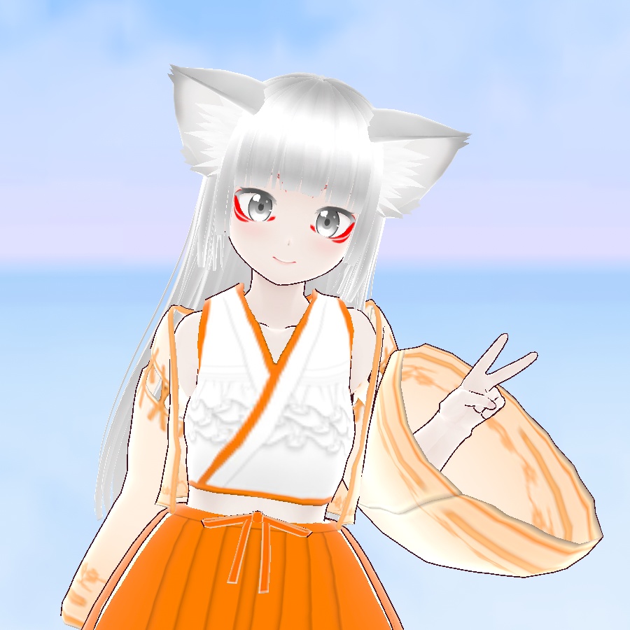 VRMアバター 貉の巫女さん Mujina VRM1.0