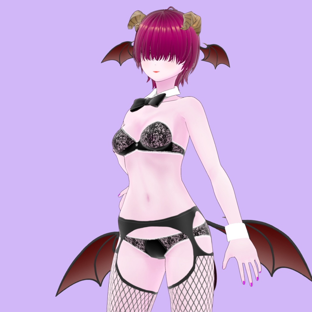 公開中 Vroidstudio vroidcustomitem lingerie(黒レース)
