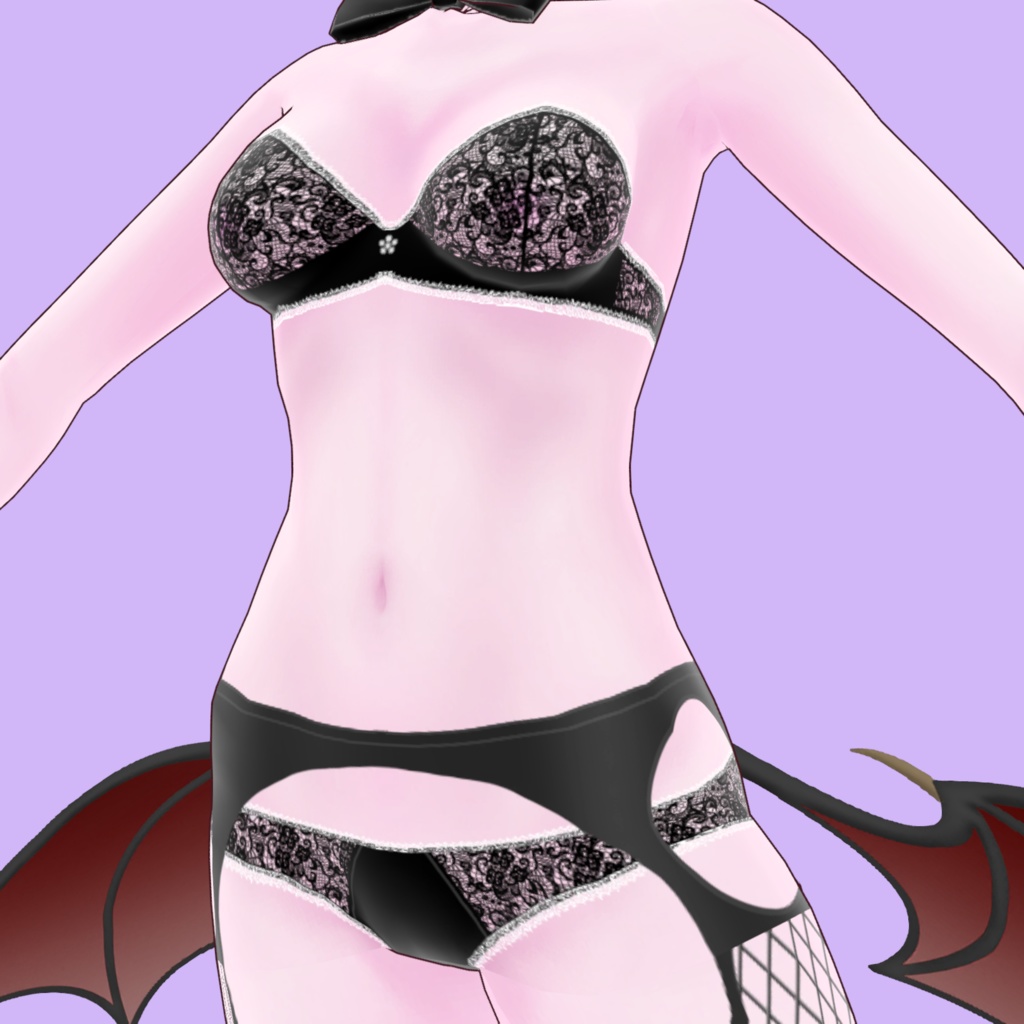 公開中 Vroidstudio vroidcustomitem lingerie(黒レース)