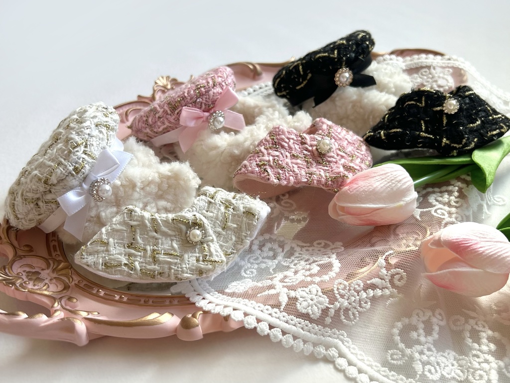 マフラー付き ベレー帽セットアップ(ストーンなしver.)