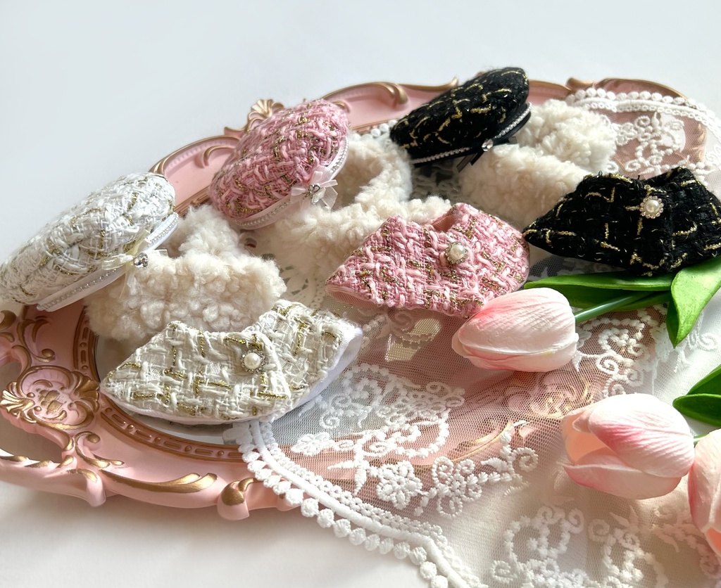 マフラー付き ベレー帽セットアップ(ストーン有ver.)