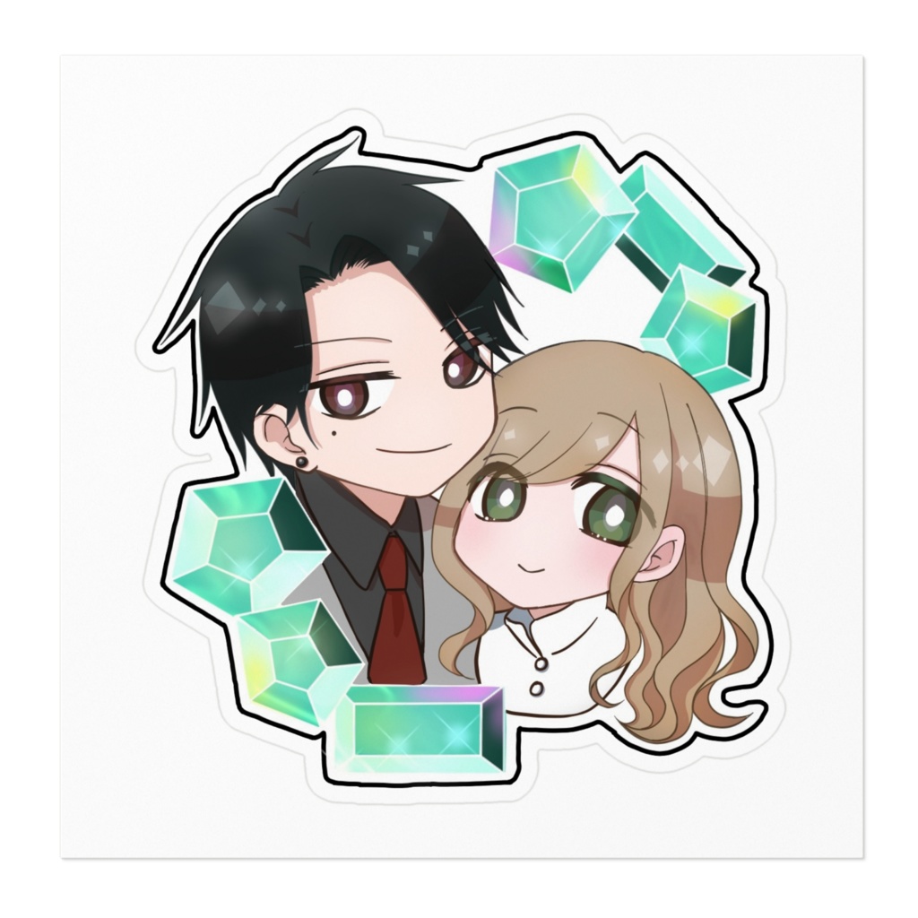 【創作】宝石を吐く女の子 ステッカー