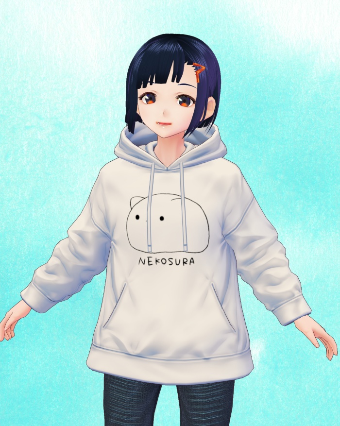 ねこすらパーカー