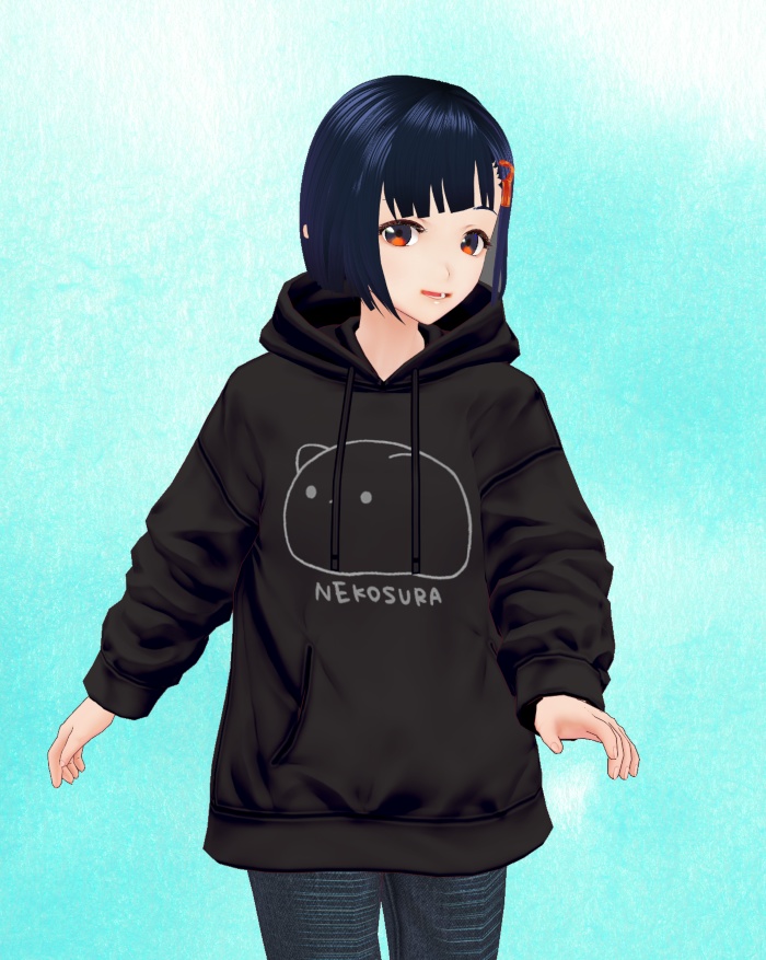ねこすらパーカー