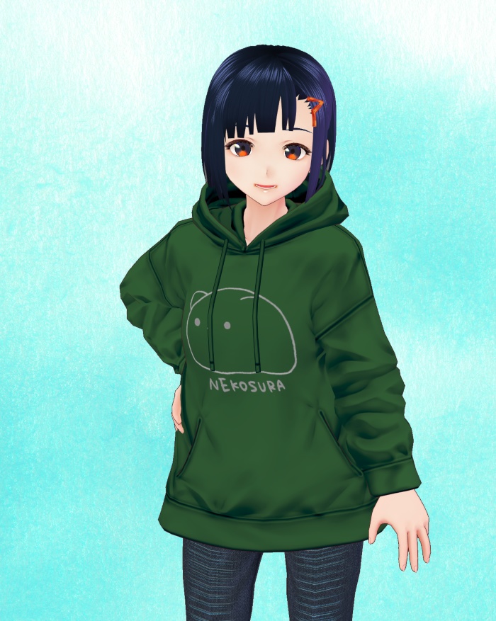 ねこすらパーカー