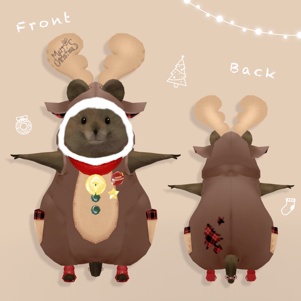 【クアッカワラビーちゃん】クリスマストナカイ🎄