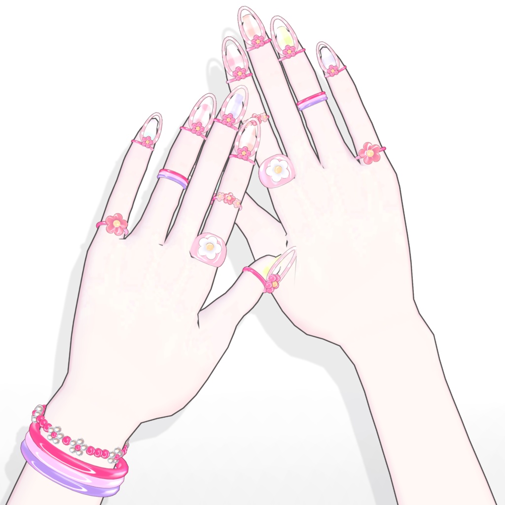 【brochiManac・Pochi】レインボーフラワーハンドアクセ🌈🌼