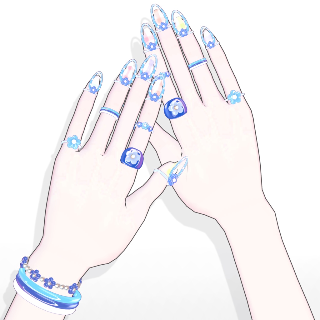 【brochiManac・Pochi】レインボーフラワーハンドアクセ🌈🌼