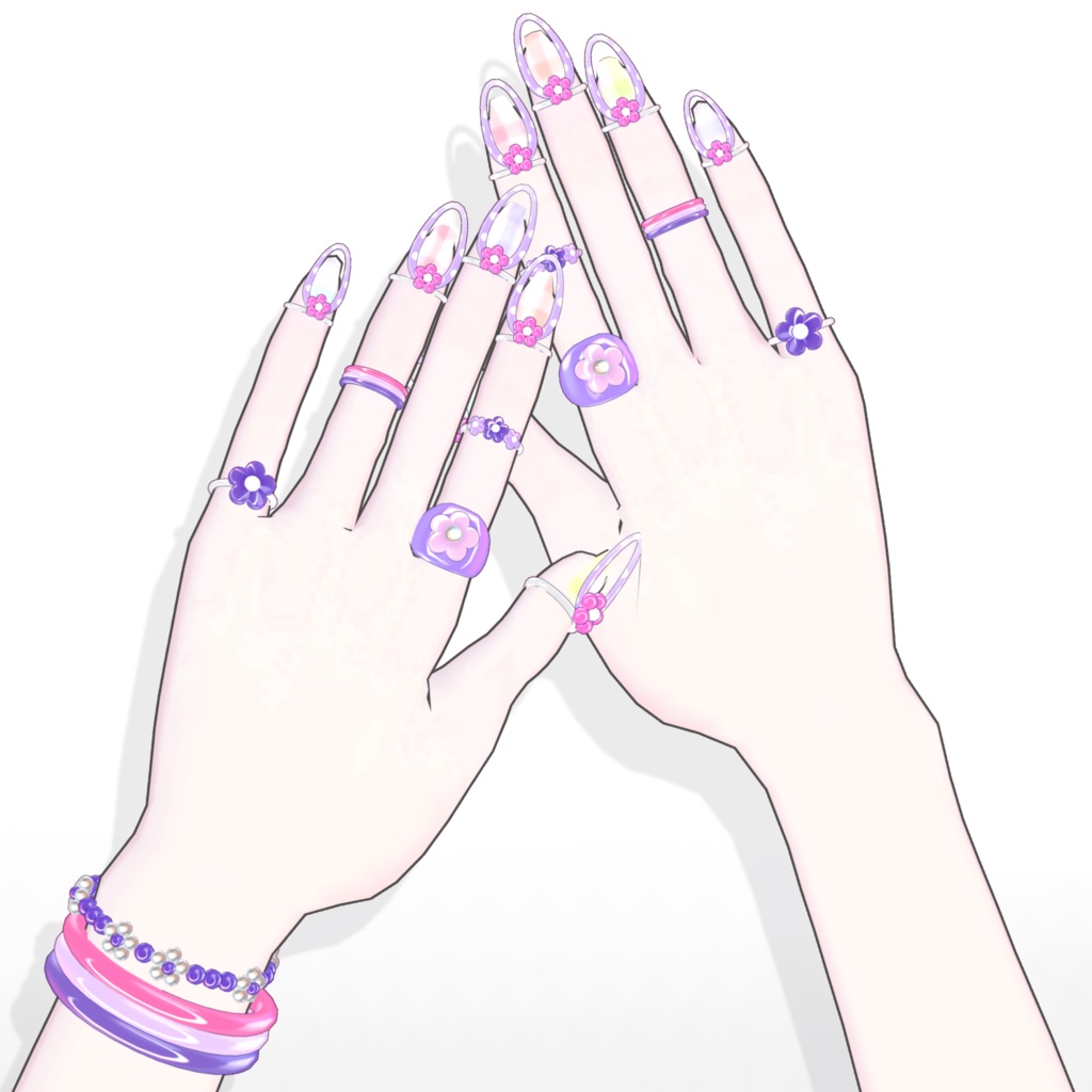 【brochiManac・Pochi】レインボーフラワーハンドアクセ🌈🌼