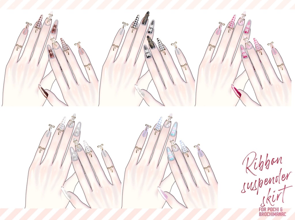 【brochiManac・Pochi】リボンいっぱい吊りスカート🎀RibbonSuspenderSkirt