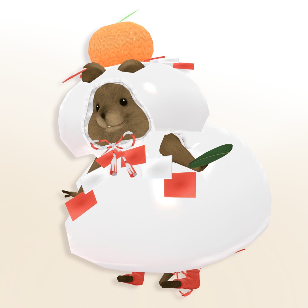 【クアッカワラビーちゃん】新年着ぐるみ「かがみもち」