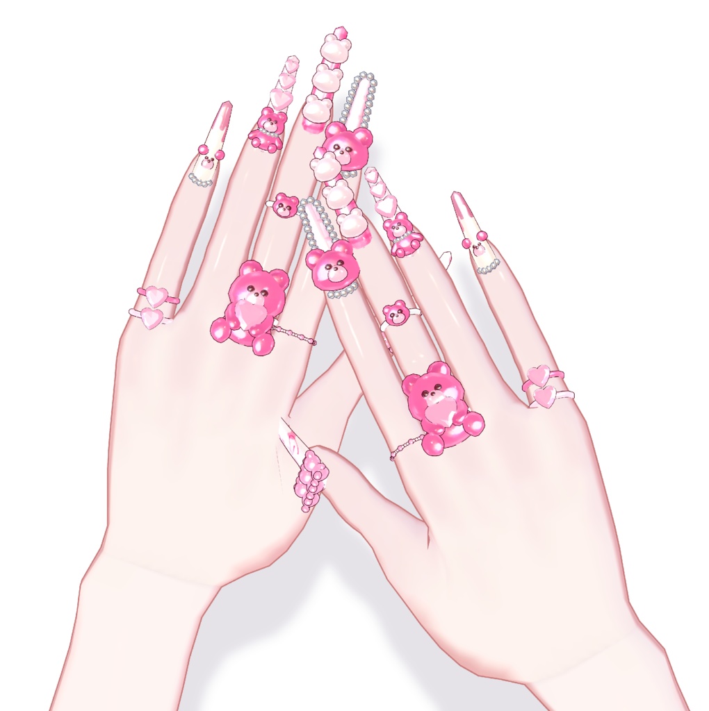 クマちゃんネイル&リング🧸