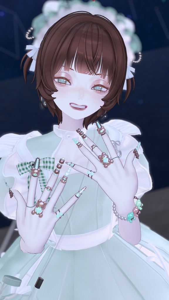 クマちゃんネイル&リング🧸