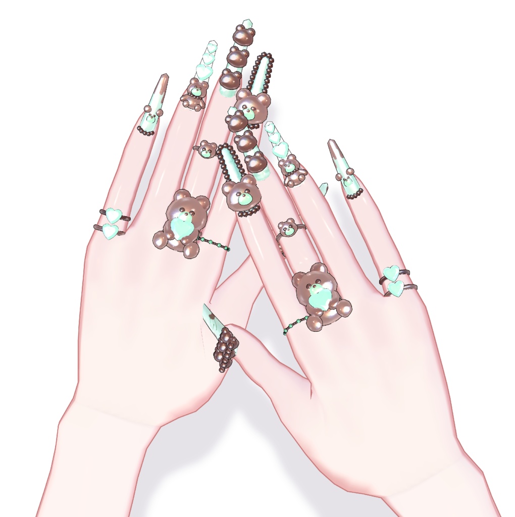 クマちゃんネイル&リング🧸