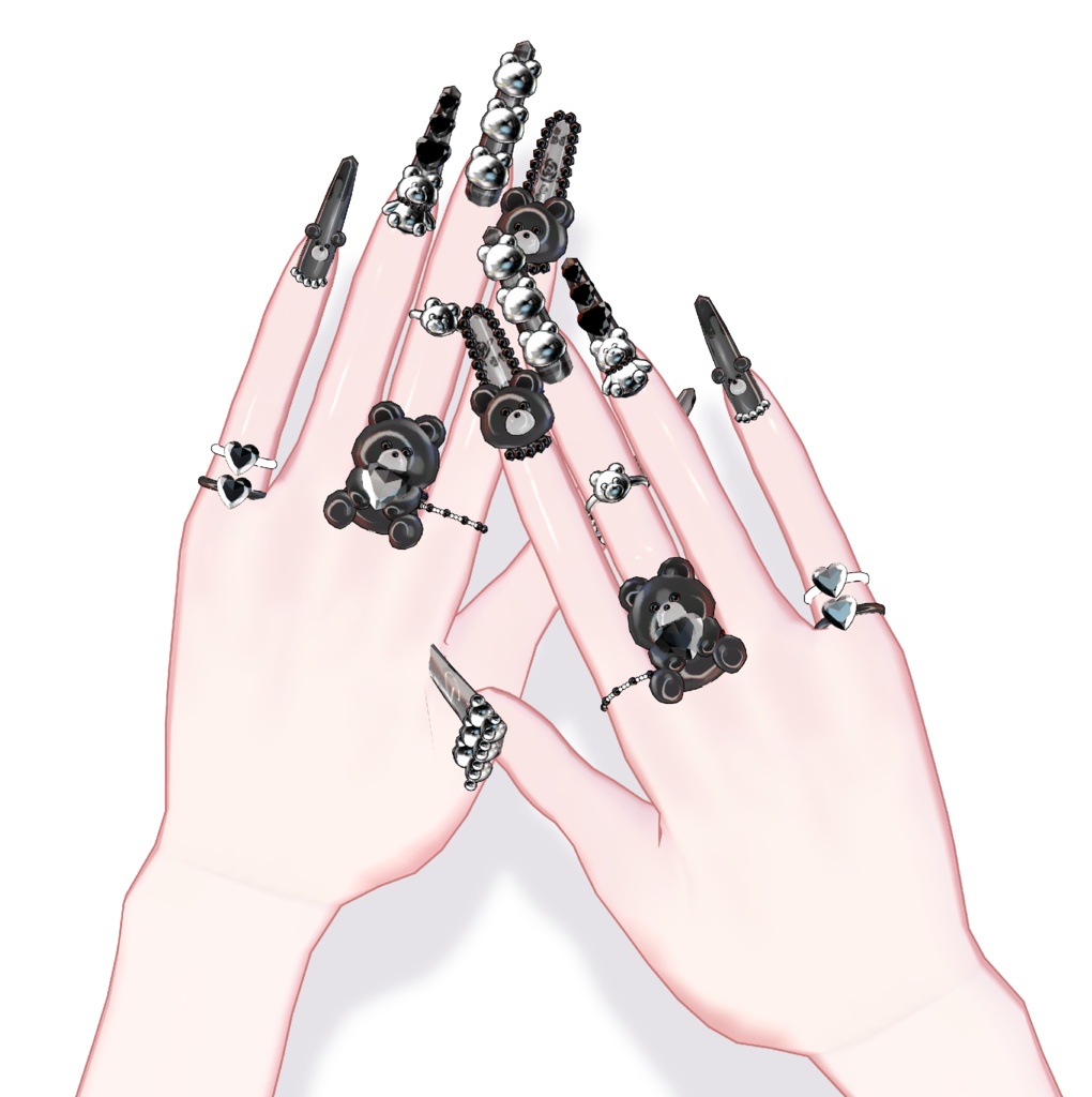 クマちゃんネイル&リング🧸