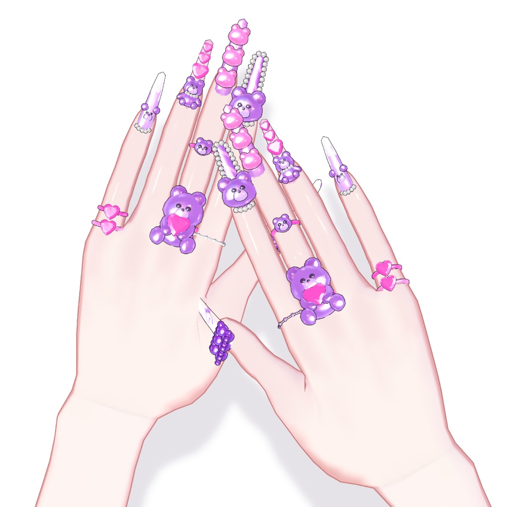 クマちゃんネイル&リング🧸