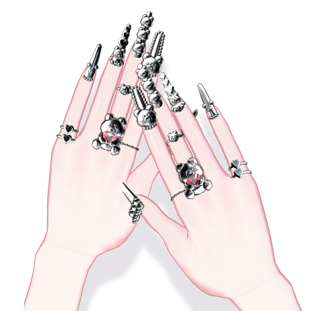 クマちゃんネイル&リング🧸