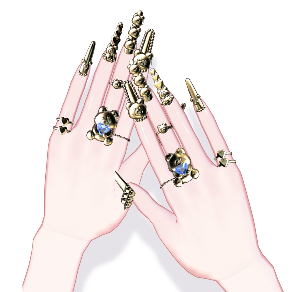 クマちゃんネイル&リング🧸