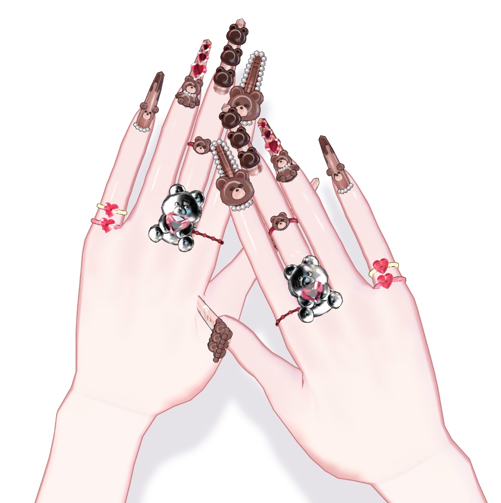 クマちゃんネイル&リング🧸