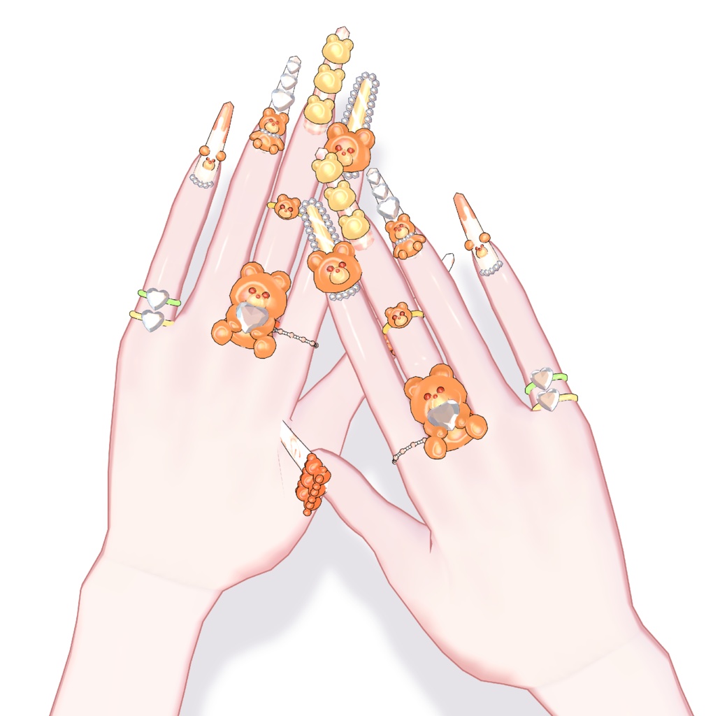 クマちゃんネイル&リング🧸