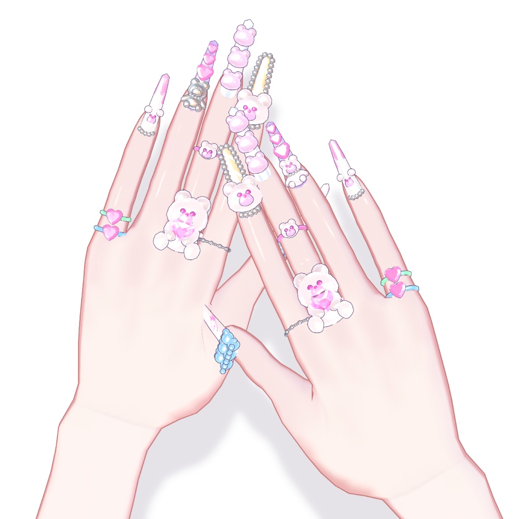 クマちゃんネイル&リング🧸