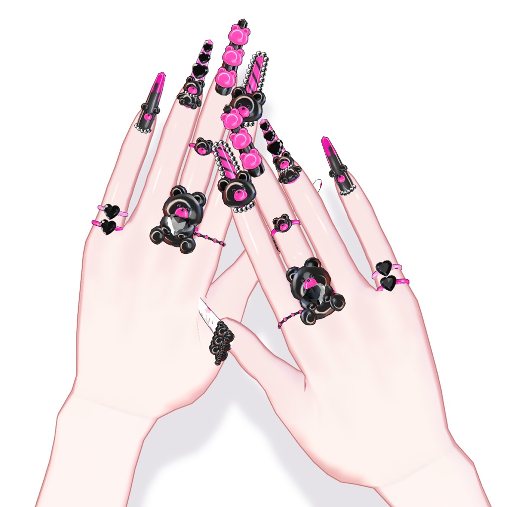 クマちゃんネイル&リング🧸