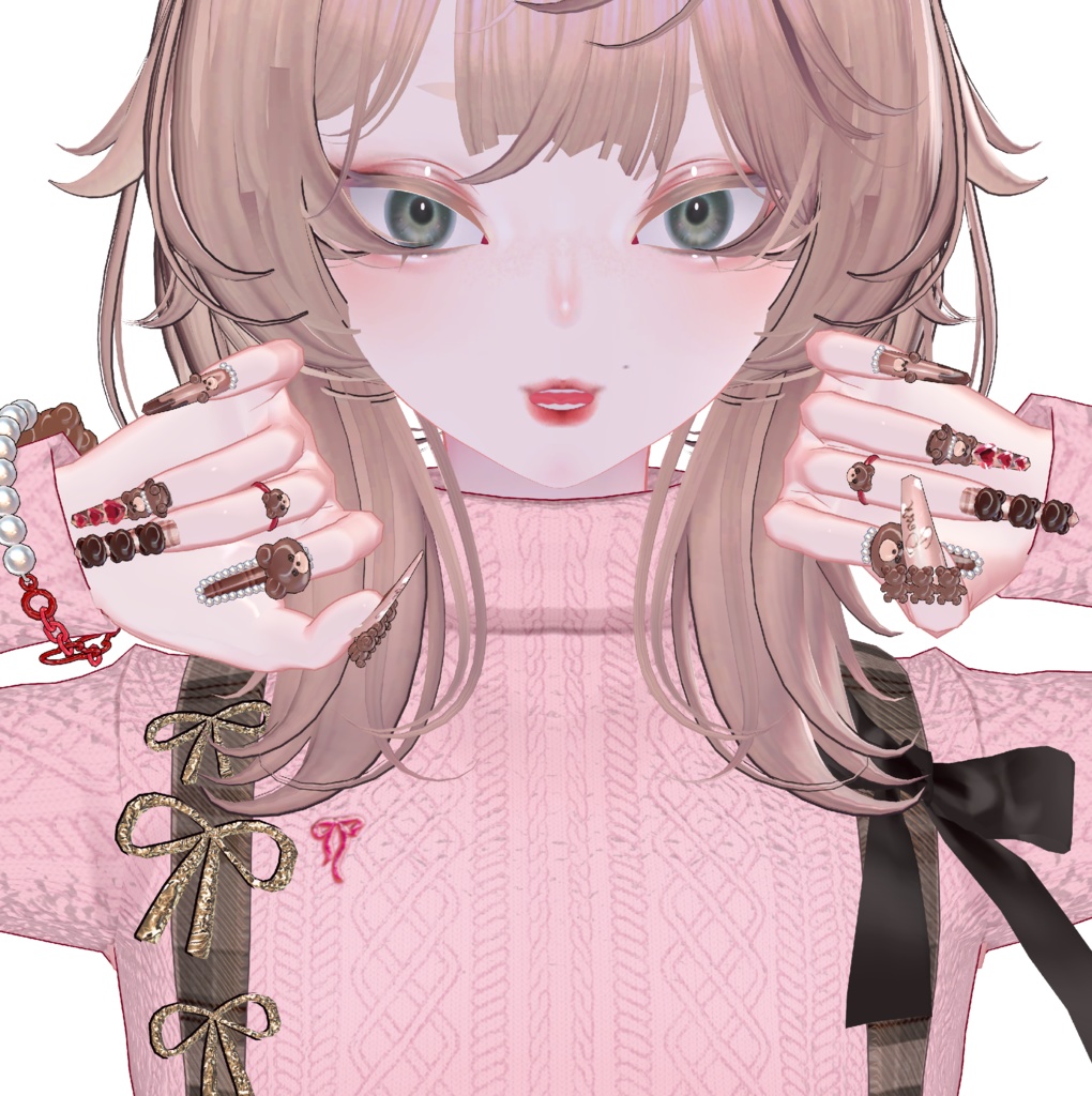 クマちゃんネイル&リング🧸