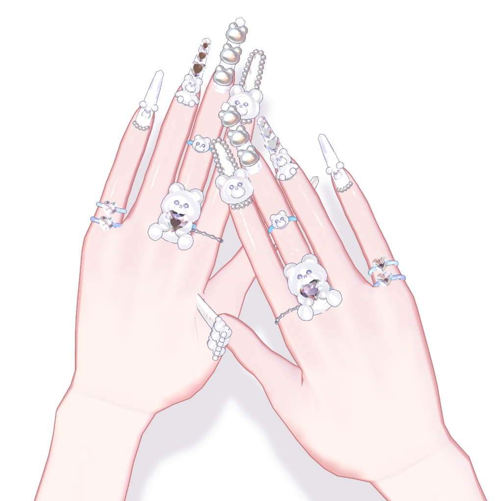 クマちゃんネイル&リング🧸