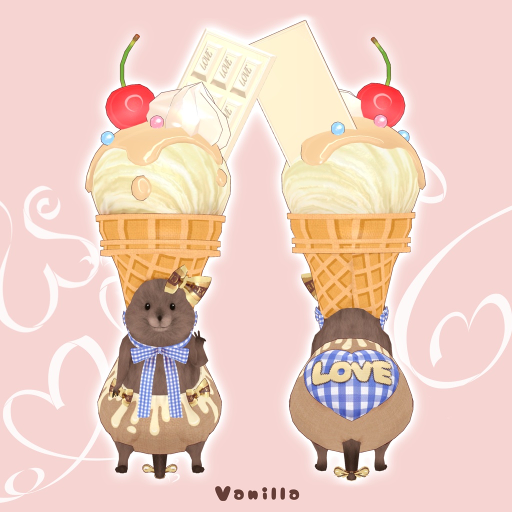 チョコアイスのぼうし🍨🍫【クアッカワラビーちゃん】