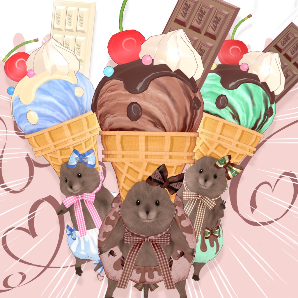 チョコアイスのぼうし🍨🍫【クアッカワラビーちゃん】