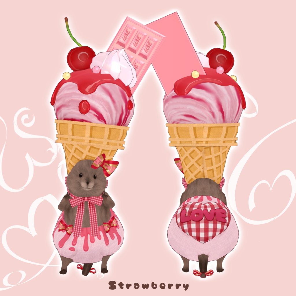 チョコアイスのぼうし🍨🍫【クアッカワラビーちゃん】